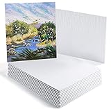 GC Paneles de lienzo - 20 x 25 cm (8 x 10 pulgadas) Paneles de lienzo de algodón imprimado - Paquete de 14 - para pintura acrílica GC-CB810
