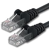 1aTTack.de Cable de Red Cat.6 – Negro – 1 x – 5m – Cat6 Cable ethernet Lan 1000 Mbits (PoE) Patch Cable Compatible con Cat5 Cat6a Cat7 Cat8 Internet módem DSL Fritz Box