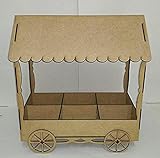 Kit para hacer carrito de chuches de madera DM para candy bar mesa dulce. Medidas:44cm de alto x 35 cm de ancho x 20 cm de fondo