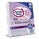 Handy Bag Bolsas de Basura 10L Baño , Extra Resistentes, Perfumadas, 45 Bolsas