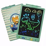 DYNASONIC (DYNA-PM Dinosaurio) Tableta escritura LCD color de 10 pulgadas para niños. Pizarra magnética para dibujar. Juguete educativo. Regalo para niño. Pizarra infantil 2 3 4 5 6 7 8 9 años