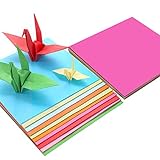 Papel de origami de colores (200 hojas), papel de color (70 gm), 20 colores surtidos, cuadrícula de doble cara (15 x 15 cm), kit de papel de origami para proyectos de arte y manualidades.