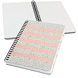Sigel JN600 Cuaderno de notas espirales básica, 16.2 x 21.5 cm, punteado, tapa dura, motivo puntos, rosa/negro/blanco, Jolie