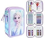 Awọn iṣẹju diẹ ti CERDÁ -, Ile-iwe Pencil Case 3 Compartments Girl From Frozen 2 Official Disney License Unisex Children, Multicolor, 12.5 X 19.5 X 6.5 Cm