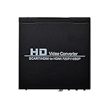 Mcbazel SCART+HDMI a HDMI con 3.5mm Convertir 480I(NTSC)/576I(PAL) de Formato a 720P/1080P Salida de señal HDMI, conéctese con el DVD/decodificador/Reproductor HD/Consola(PS2/PS3PSP/Wii/Xbox360)