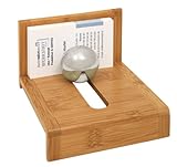Wedo - Tarjetero (madera de bambú, tarjetas sujetas con bola de acero)