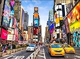 Puzzle 1000 Piezas, Times Square de Nueva York, 70 x 50 cm, Puzzle de 1000 Piezas para Adultos, Juguete Educativo, Nueva York Puzzles para Adultos y Niños
