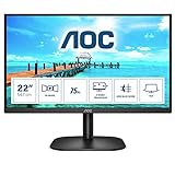 AOC Monitor 22B2H- 22' Full HD, 75Hz, VA, Flickerfree, 1920x1080, 200cd/m, D-SUB, HDMI