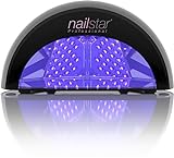 NailStar Lámpara LED Profesional Seca Esmalte de Uñas. Para Manicura Shellac y Gel, con Temporizador de 30 seg, 60 seg, 90 seg y 30 min (negro)