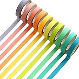 UClever 10 Cintas adhesivas DIY Washi Tape Etiqueta engomada del arco iris 10 colores