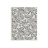 Miquelrius - Cuaderno A4, Tapa Dura, 4 Franjas de Color, 120 Hojas Rayas Horizontales, Papel 70 g Microperforado con 4 Taladros para 4 Anillas, color Gris, Diseño Floral