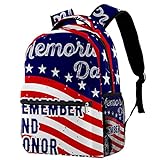 WOSHJIUK Sac à Dos Scolaire Sac de Voyage,Remember and Honor Memorial Day,Outdoor Ride Backpack Small Daypack