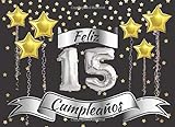 Feliz 15 cumpleaños: El Libro de visitas con 40 páginas en color para felicitaciones : Regalo original para hombres y mujeres : Libro de firmas para la fiesta de cumpleaños