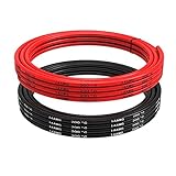 Cable de silicona de calibre 14 16,4 pies (8,2 pies, negro y 8,2 pies, rojo) Impedancia baja suave y flexible (14AWG)