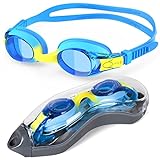 findway Lunettes de natation pour enfants, lunettes de piscine pour enfants pour filles et garçons de 3 à 12 ans, lunettes de natation pour filles, protection UV, anti-buée, vision claire, faciles à régler