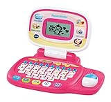 VTech - Маленький комп'ютер, Навчальний дитячий комп'ютер для дітей +3 роки, Більше 20 завдань, які навчають букв, цифр, тварин, логіки та музики, Рожевий колір, версія ESP