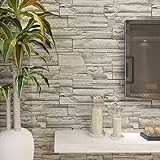 HANMERO Murales de pared papel pintado imitación ladrillo piedras papel de pared dormitorios/salón/hotel/fondo de TV/color color gris,0.53M*10M