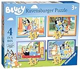 Ravensburger - Pussel Bluey, Pusselsamling 4 i en låda, 10, 12, 14, 16 bitar, Pussel för barn, Rekommenderad ålder 3+ år