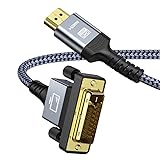 Cable Adaptador HDMI DVI Cable DVI a HDMI con 1080P de Alta Velocidad Full HD 24 + 1 El convertidor bidireccional DVI a HDMI admite 3D, Conector DVI-D a Conector HDMI 1m Gris