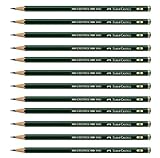Faber-Castell Pencils, Castell 9000 Graphite art 2B pencils for drawing, sketching - 12 Artist pencils