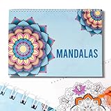 EIGHT4TWO Libro Mandalas Colorear Adultos - 30 Diseños en A4 de Mandalas Colorear Adultos - Libro Colorear Adultos con Impresión a una Cara en Papel Artistico Premium