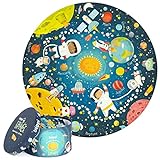 boppi 150-delna vesoljska krožna sestavljanka iz 100 % recikliranega kartona, sončni sistem in astronavti, za otroke stare 3, 4, 5, 6, 7 in 8 let, premer 58 cm