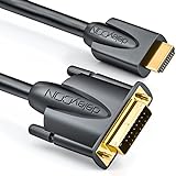 deleyCON 0,5m Cable HDMI a DVI - Conector HDMI para Enchufe DVI 24+1 HDTV Full HD 1080p 1920x1080 - Contactos Chapados en Oro - TV Beamer PC - Negro