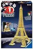 Ravensburger - 3D Puzzle Tour Eiffel Night Edition con Luces, 216 Piezas, 8+ Años