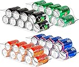 KICHLY organizador nevera latas (Pack de 4) - Apilable y Ahorra Espacio - Dispensador de Latas de Refresco para Despensa, Nevera, Congelador & Lavadero (Claro)