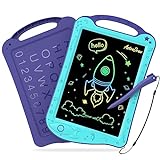 HOMESTEC AstroDraw Juguetes para niños, tableta de dibujo LCD, pintura de escritura doodle pizarra mágica, temáticos espaciales regalo juguetes niñas y niños 2 3 4 5 6 años infantiles (Azul/Púrpura)