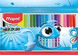 Maped - Rotuladores de Colores para Niños - Color's Peps Ocean's - 24 Rotuladores con Punta Media - Tinta Lavable - Ideal para Dibujar y Colorear - Variedad de Colores