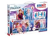 Clementoni - Edukit 4 in 1 Frozen - 30피스 퍼즐, 48피스 퍼즐, 메모리 게임, 좋아하는 캐릭터 큐브 6개, 3세 어린이를 위한 장난감이 포함된 교육 게임(18292)
