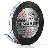 Reorda Cinta magnética - Tira magnética autoadhesiva con fuerza magnética optimizada | con aplicaciones versátiles y para cortar a medida | banda magnética adhesiva | Pizarra magnética