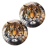 Tiger Wildlife Animales lindos imanes de nevera reversibles magnéticos para nevera, pegatinas decorativas para oficina, pizarra blanca, armario, 2 paquetes