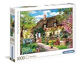 Clementoni - Puzzle 1000 piezas paisaje naturaleza, Antigua casita de campo, Puzzle adulto Old Cottage (39520)