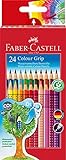 Faber Castell 112424 - Pack de 24 ecolápices triangulares, agarre Grip, acuarelables, multicolor, lápices escolares, multicolor