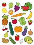 APLI Kids - Bolsa de gomets, 3 hojas, Frutas y verduras