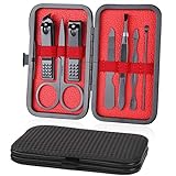 URAQT Manicure Set, 7 Piece Professional Nail Clipper Set, Stainless Steel Grooming Kit for Manicure and Pedicure Cuticle Cleaner with Box