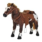 HOMCOM Toy Horse pour les enfants de plus de 3 ans avec chaise et sons piles incluses (marron)