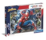 Clementoni - Puzzle infantil 104 piezas SpiderMan, puzzle infantil superheroes a partir de 6 años (27116)