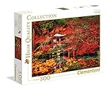 Clementoni - Puzzle 500 piezas paisaje Jardín Japonés en Otoño, Puzzle adulto (35035)