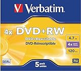Verbatim 43229- 5 DVD+RW Matt Silver 4x, 4.7GB