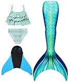 DNFUN Mermaid Tail mei Mermaid Fin foar swimmen foar famkes-Meisje Mermaid Swimsuit