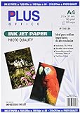 Plus Office InkJet Paper Photo Quality - Papel fotográfico, 1440 dpi, paquete 100 hojas, A4
