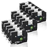 15X AKEN compatibles Brother TZe-231 TZe231 TZ231 P-touch 12 mm 0,47, Brother Ptouch para rotulación Ptouch 1010 H105 1000 1005 1280 D400 D600 Cube negro sobre blanco