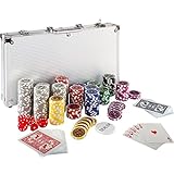 Maxstore Ultimate Pokerset con 300 Chips láser 12 Gramos núcleo de Metal , Incluyendo póker, Set, fichas de póquer, Maletas, Juego de Póquercon