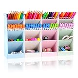 SITAKE Organizador de soporte para bolígrafos, organizador y almacenamiento de lápices de 4 colores, organizador de escritorio grande y accesorios, papelería bonita (4 colores grandes)