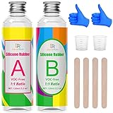 Silicone Rubber - 240ml Liquid Silicone bakeng sa Ho Etsa Mold ea Silicone - 1: 1 Ratio Silicone Rubber ea DIY Resin Molds, Casting, Resin Make, Manual, Crafts
