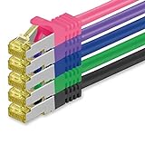 Cable de Red Cat.7 (Sftp Pimf) 10 GB/s RJ45 Cat6a 5-Colores 02-5 Pieza 0,5m