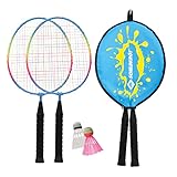 Set Badminton Iau Schildkröt, 2 raced fyrrach 45,5 cm, 2 ceiliog gwennol, mewn bag 3/4, 970907